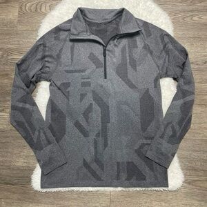Lululemon Men Size S Metal Vent Tech 12 Zip Pullover Long Sleeve Grey Camo